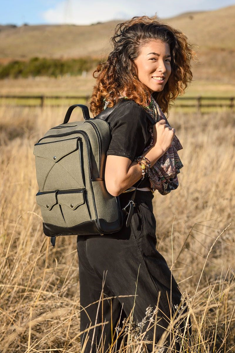 Vegan Rucksack for Women Women Canvas Backpack Laptop 